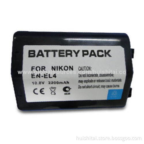 Digital Camcorder Battery for Nikon EN-EL4 with 2,200mAh Capacity, 10.8V Voltage